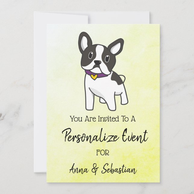 *~* Invitación al evento de Bulldog Francés adorab (Anverso)