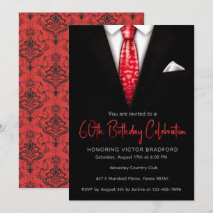 Invitación al evento de cumpleaños Black and Red T