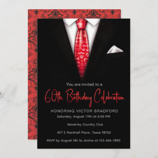 Invitación al evento de cumpleaños Black and Red T
