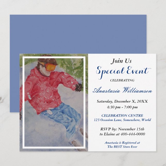 INVITACIÓN AL EVENTO DE FIESTA APRES SKI (Anverso / Reverso)