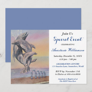 INVITACIÓN AL EVENTO DE FIESTA DE DESTINO DE DOLFÍ