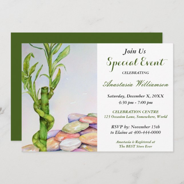 INVITACIÓN AL EVENTO DE FIESTA DE JUBILACIÓN CON B (Anverso / Reverso)