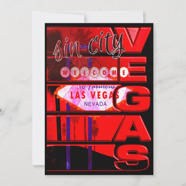Invitación al evento de fiesta de Las Vegas Sin Ci (Anverso)