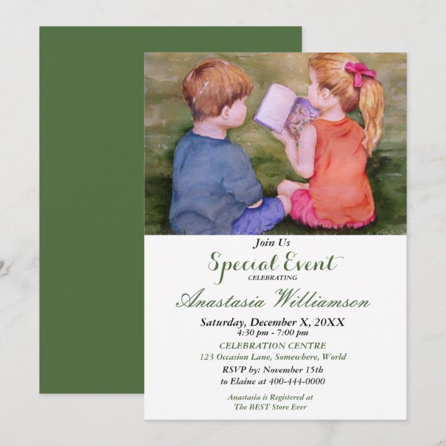 INVITACIÓN AL EVENTO DE FIESTA DE LECTURA CON AMIG (Anverso / Reverso)