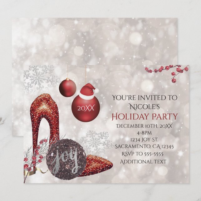 Invitación al evento de fiesta glamurosa de Navida (Anverso / Reverso)