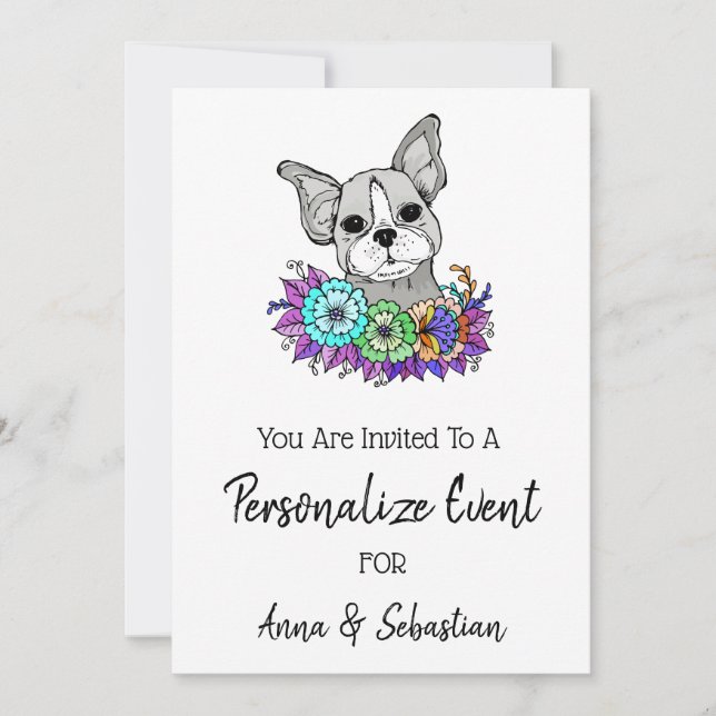 *~ Invitación al evento de Frenchie Bulldog francé (Anverso)