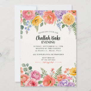 Invitación al evento de horneado de Challah judío