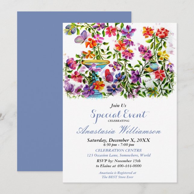 INVITACIÓN AL EVENTO FIESTA DE PATIO TRASERO (Anverso / Reverso)