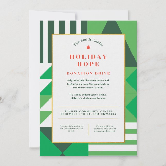 Invitación al evento Navidades de Holiday Hope (Anverso)