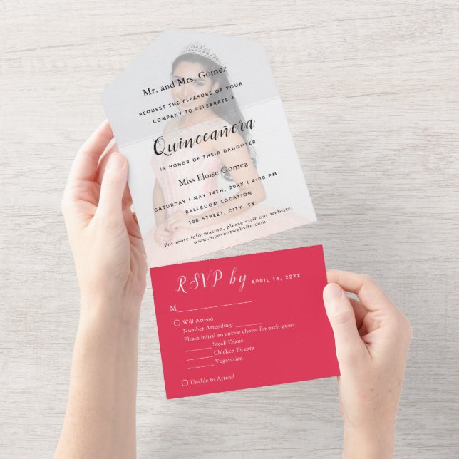 Invitación al evento RSVP por fondo fotográfico ro (desgarro)