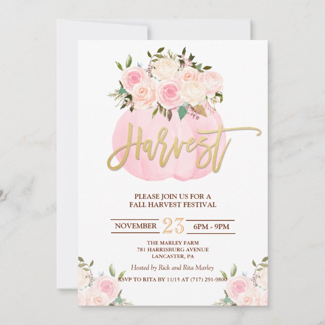 Invitación al Festival de Calabaza Floral de la Co (Anverso)