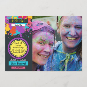 Invitación al Festival Holi con Foto de Salpicadur