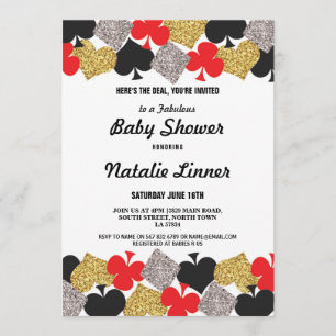 Invitación al Fiesta Baby Shower Las Vegas Casino 