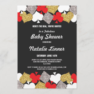 Invitación al Fiesta Baby Shower Las Vegas Casino 