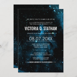 Invitación al Fiesta Blue Galaxy Bat Mitzvah