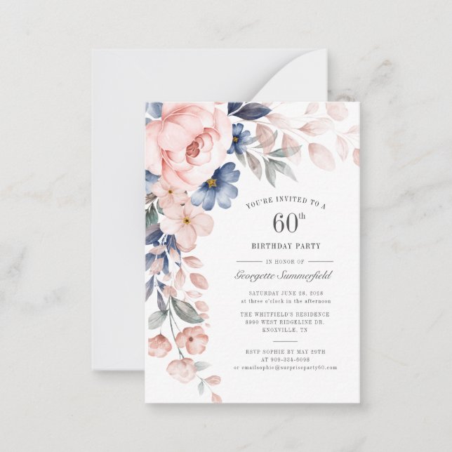 Invitación al Fiesta botánico de cumpleaños 60 de  (Anverso)