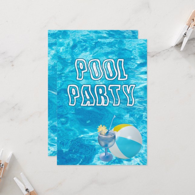 Invitación al Fiesta de la piscina de verano (Anverso/Reverso In Situ)