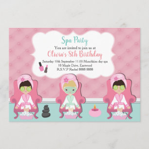 Invitación al fiesta de Pamper Invitación al Spa c