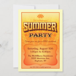 Invitación al Fiesta de verano: colores cálidos y 