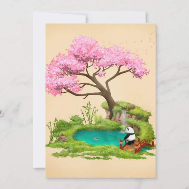 Invitación Al Fiesta | Panda Lover | Bear Panda (Anverso)