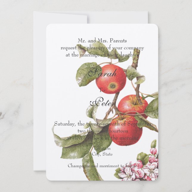 Invitación al florecimiento de manzanas antiguas (Anverso)