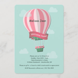 Invitación al fondo azul del globo aerostático ros