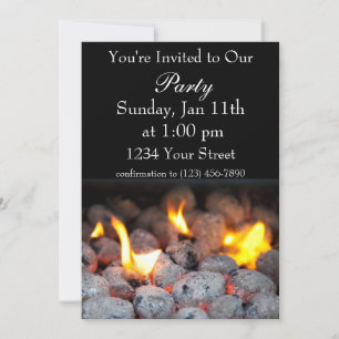 Invitación al fuego del fiesta de barbacoa