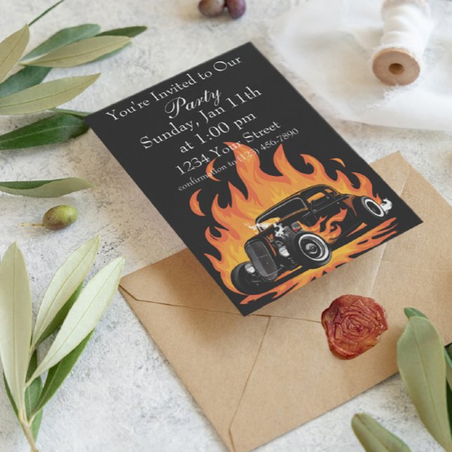 Invitación al fuego del fiesta Hot Rod (Subido por el creador)