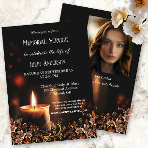 Invitación al funeral de Candle Photo