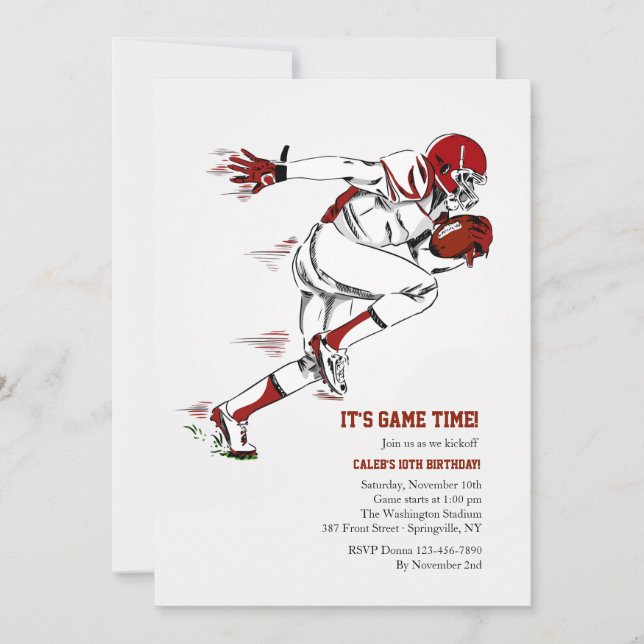 Invitación al fútbol americano (Anverso)