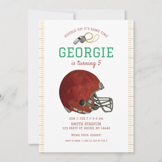 Invitación al fútbol americano | Casco de fútbol (Anverso)