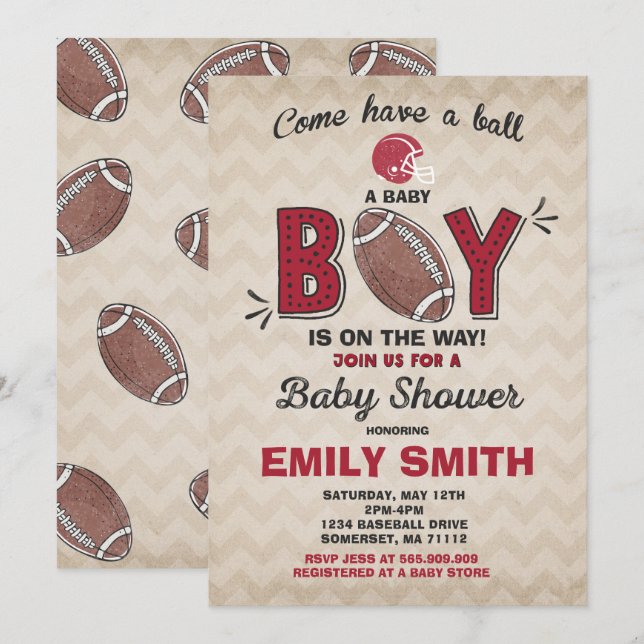 Invitación al fútbol Baby Shower Baby Shower (Anverso / Reverso)