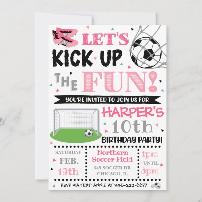 Invitación al fútbol | Invitación al fútbol Chica (Anverso)