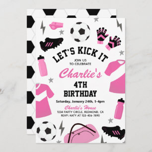 Invitación al fútbol rosado   Invitaciones al part