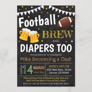 Invitación Al Fútbol Y La Cerveza En Baby Shower