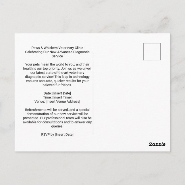 Invitación al gato de perro de doble perfil en la  (Reverso)