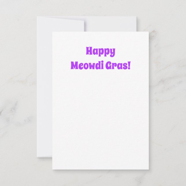 Invitación al gato del Mardi Gras, divertida tarje (Reverso)