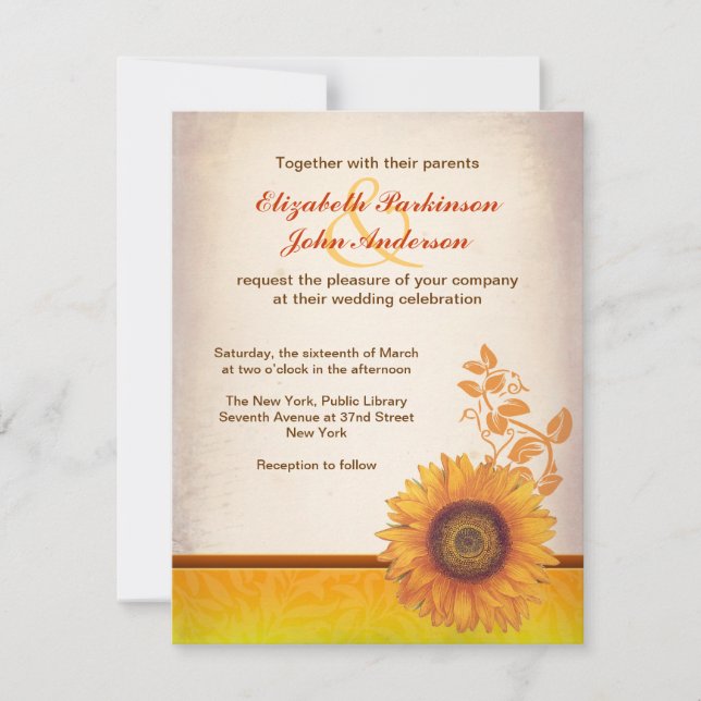 invitación al girasol (Anverso)