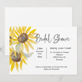 Invitación al girasol de caída de la ducha de novi