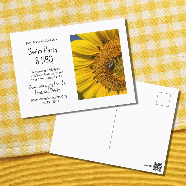 Invitación al girasol del Fiesta de natación de ve (Subido por el creador)