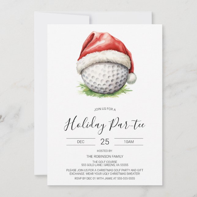 Invitación al golf de los navidades, Holiday Par-t (Anverso)