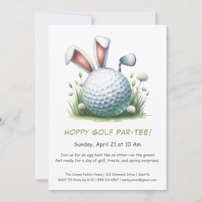 Invitación al golf de Pascua Par-TEE (Anverso)