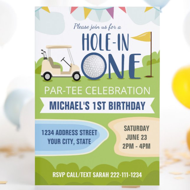 Invitación al golf de primer cumpleaños (Subido por el creador)