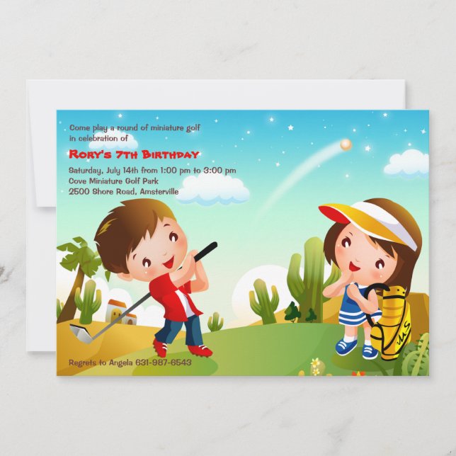 Invitación al golf infantil (Anverso)