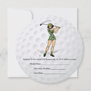 Invitación al golf Mujer Golfer