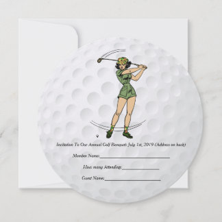 Invitación al golf Mujer Golfer