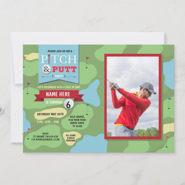 Invitación al golf para jugar al golf en la foto P (Anverso)