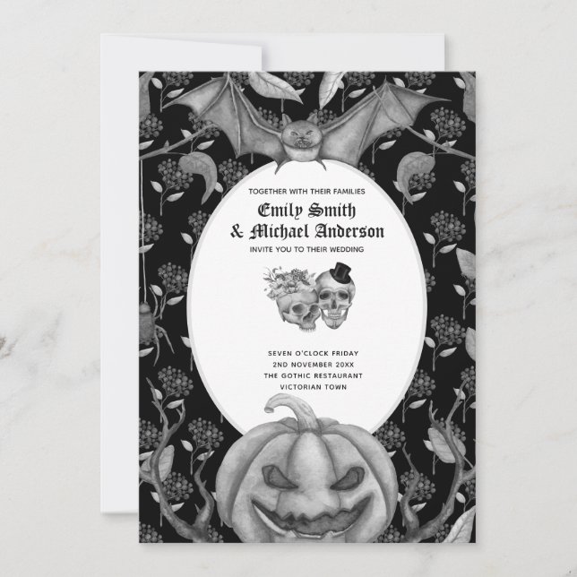 Invitación al Gótico de Halloween de los Cránulos  (Anverso)