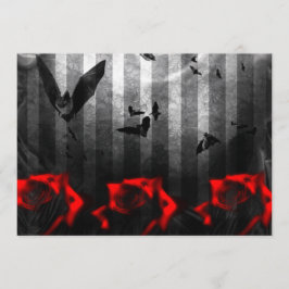 Invitación al Gótico de murciélagos y Rosas