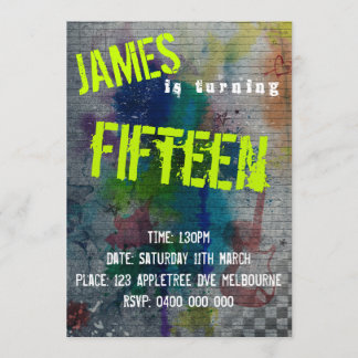 Invitación al graffiti de adolescente